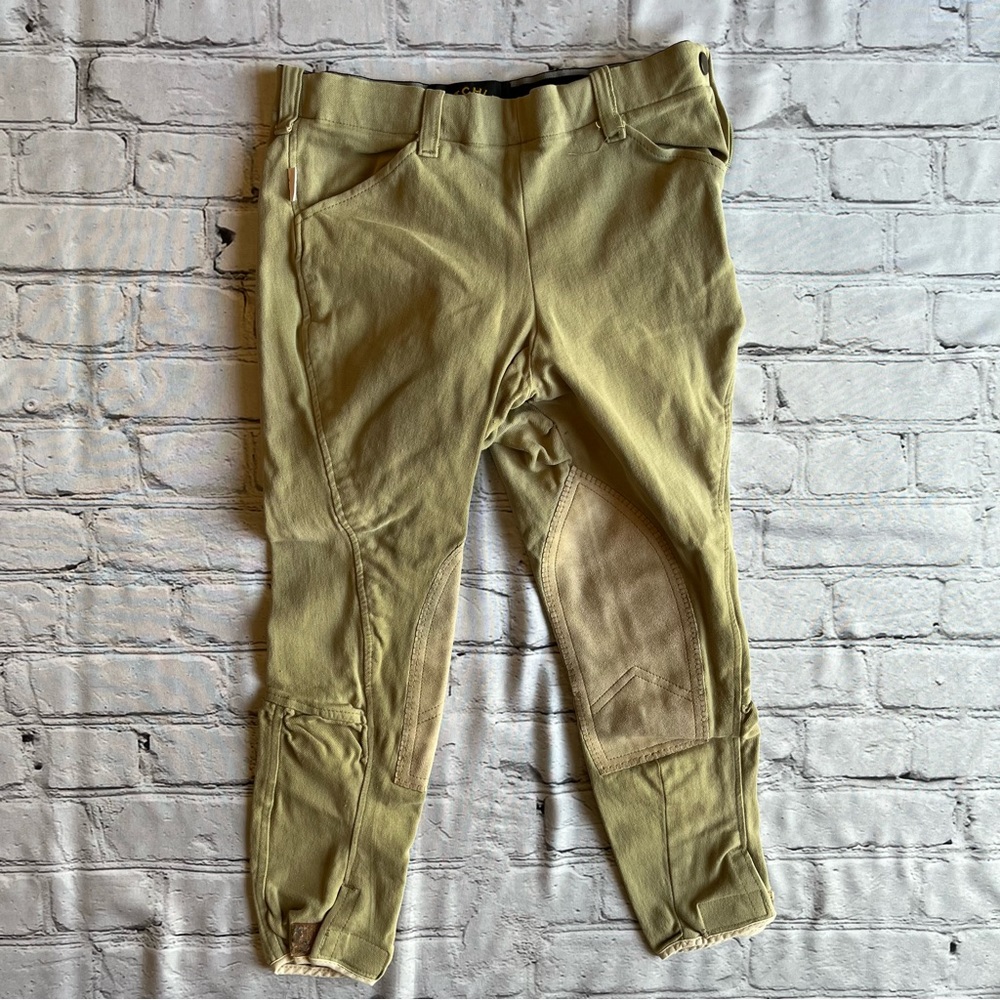 Pytchley Breeches Tan Childrens 12 Girls Side Zip VTG brand